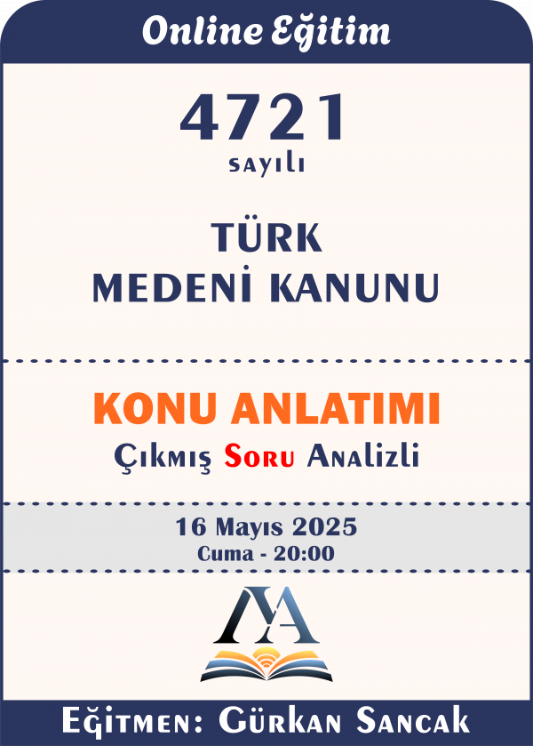 4721 sayılı Türk Medeni Kanunu -Çıkmış Soru Analizli-
