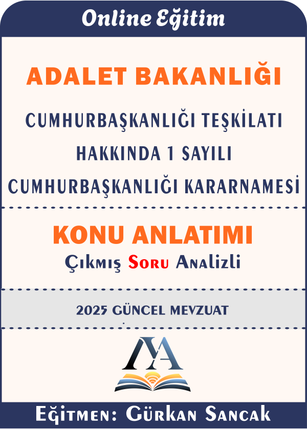 Cumhurbaşkanlığı Teşkilatı Hakkında 1 sayılı Cumhurbaşkanlığı Kararnamesi (Adalet Bakanlığı)